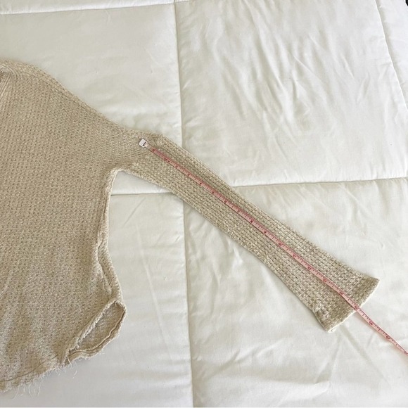 Uo Out From Under Tan Oversized Long Sleeve Button Up Thermal Top Size XS - Picture 13 of 14